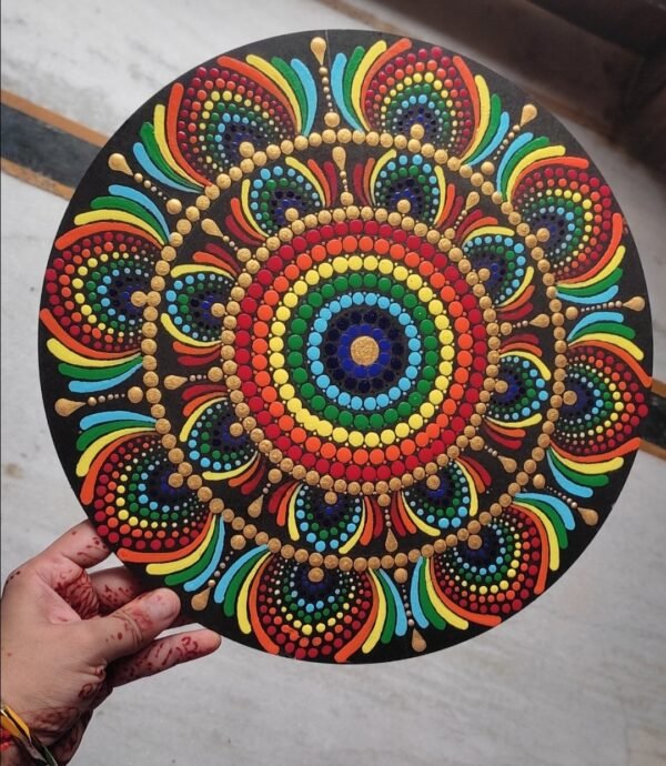 Rainbow Dot Mandala Mdf Board - Image 2