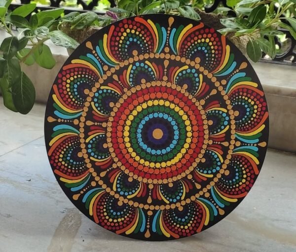 Rainbow Dot Mandala Mdf Board