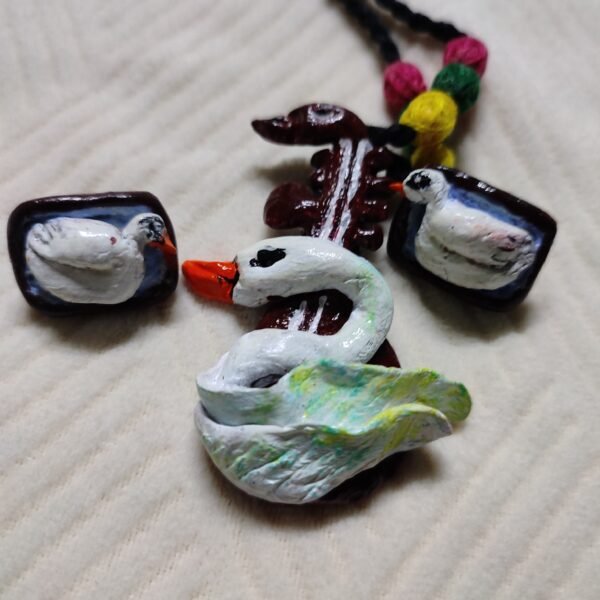 Duck veena necklace set ( 1 necklace and 2 ear rings ) - Image 2